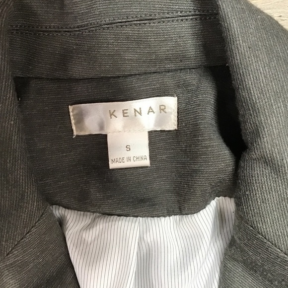 KENAR Blazer Size Small Jacket Suit Career Work Casual Gray Welt Pockets - Picture 11 of 14
